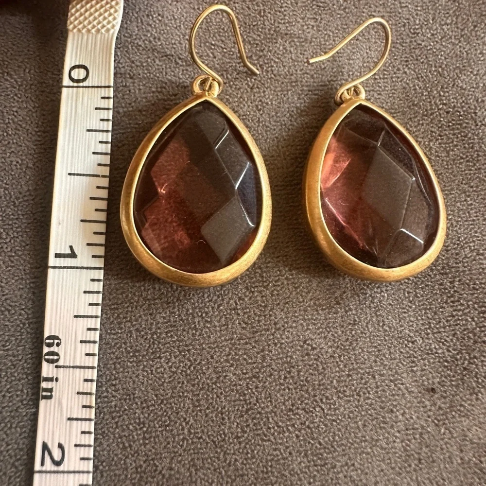 Gold and Pink Teardrop Earrings with Faceted Stones Feminine Bridal Date Night